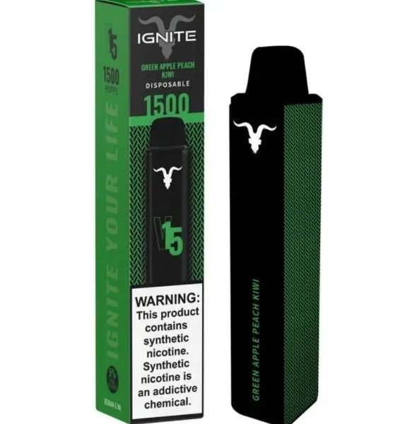 Green Apple Peach Kiwi – V15 – 1500 Puff – Ignite