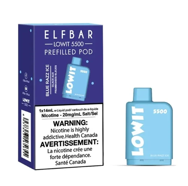Blue Razz Ice - Capsulas Lowit 5500 Puffs - Elfbar